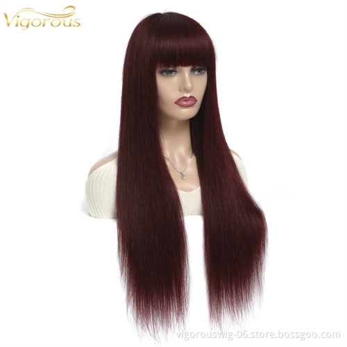 Vigorous online red wholesale natural vendor 9a original mink brazilian cuticle aligned human hair blend wigs